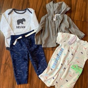 4 pieces 6-9 Months Baby Boy Bundle-Dino bears